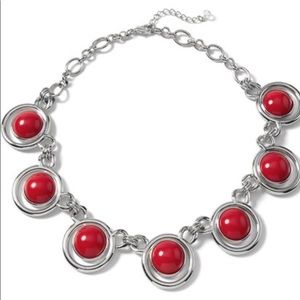 WHBM Red Cabochon and Silver  Necklace